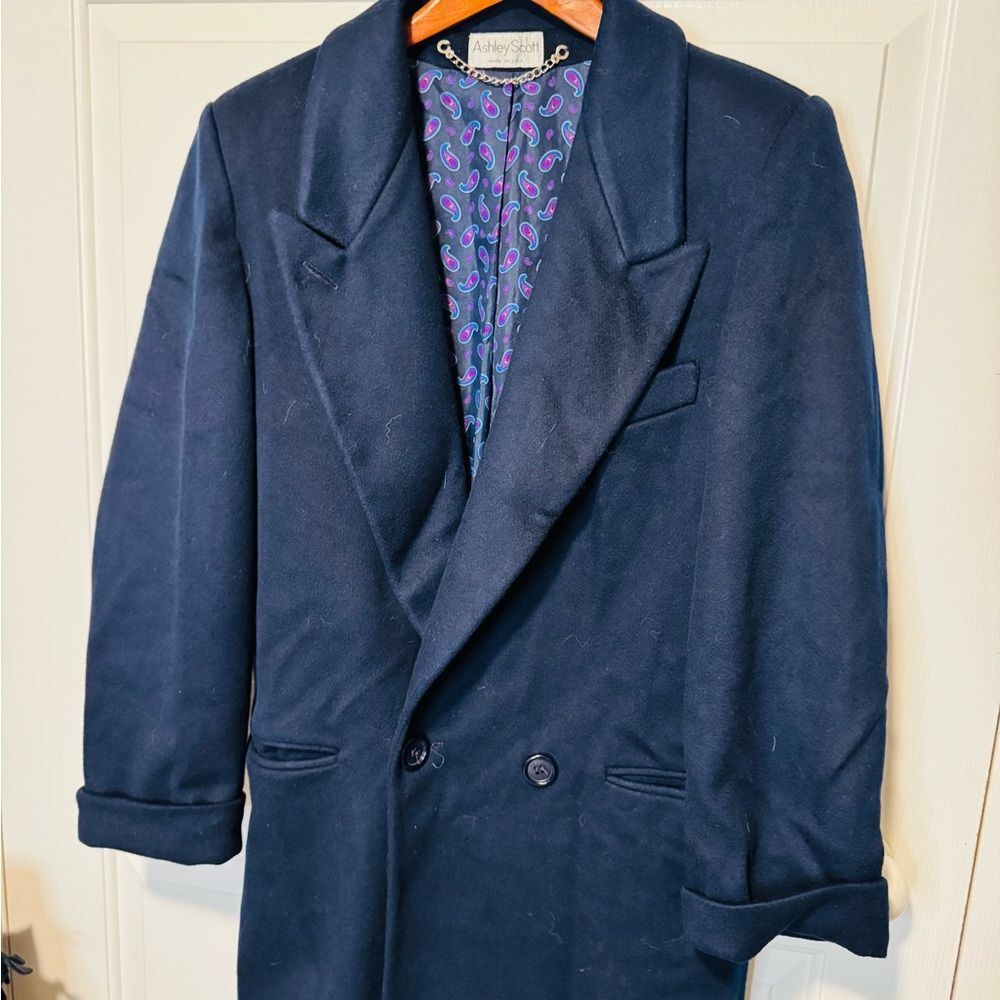 Elegant Blue Trench Coat with Notched Lapels